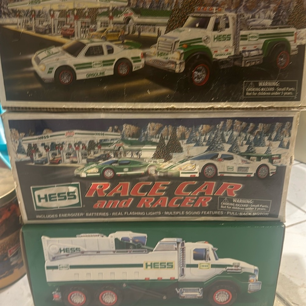 HESS TRUCKS: many available all different years brand new in boxes